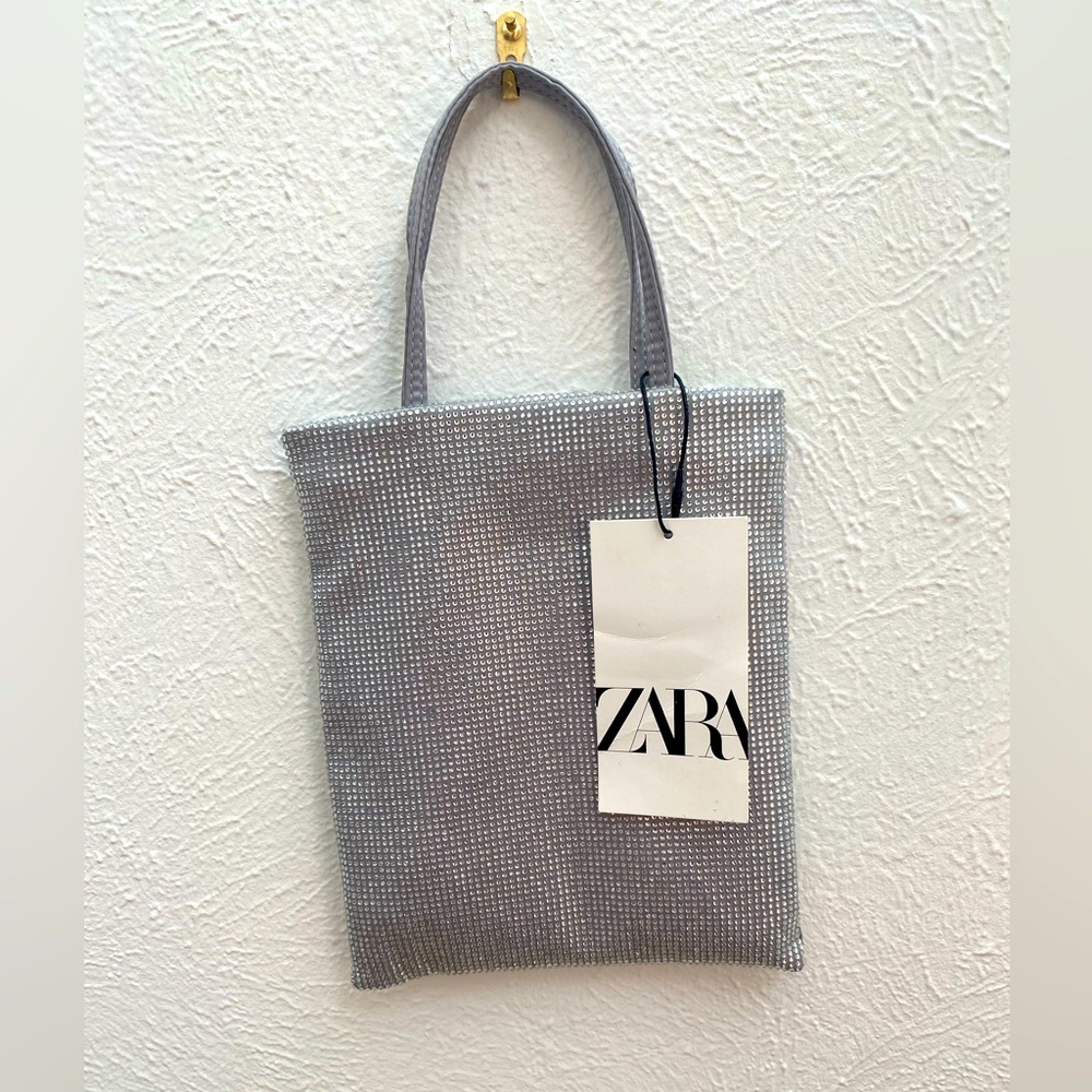 Zara metallic with handles and metal strap ￼ new with tags